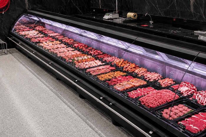 sq cold square glass butchery cold square display unit refcab solutions retail store custom display